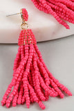 Seed Bead Tassel Dangling Earrings