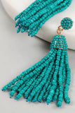 Seed Bead Tassel Dangling Earrings