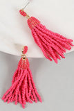 Seed Bead Tassel Dangling Earrings