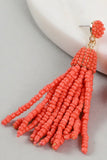 Seed Bead Tassel Dangling Earrings