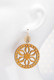 Flower Laser Cut Wood Earrings