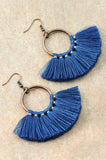 Boho Fan Shaped Tassel Earrings - More Colors