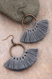 Boho Fan Shaped Tassel Earrings - More Colors