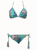 Paisley Ruffled Bottom Bikini