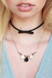 Ribbon Bow Leather Choker