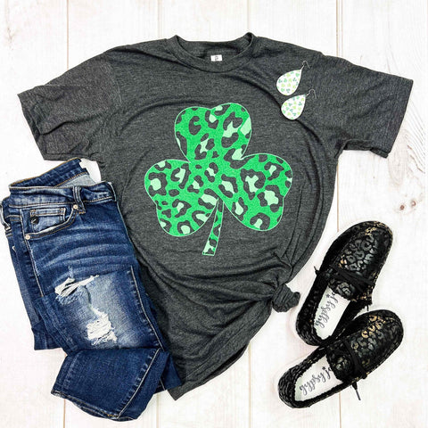 Leopard Shamrock Graphic Tee