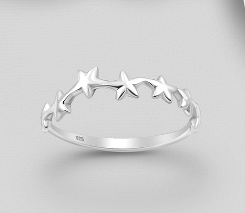 Sterling Silver Starfish Band Ring