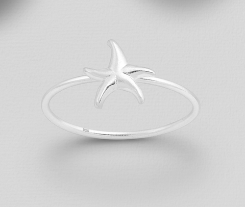 Sterling Silver Single Starfish Ring