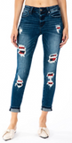 Buffalo Plaid Patch Jeans