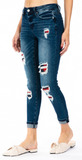 Buffalo Plaid Patch Jeans