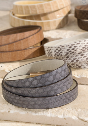 Genuine Leather Snakeskin Bracelet