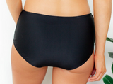 Mid Rise Black Ruche Bikini Bottoms