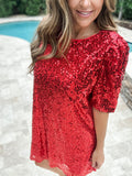 Red Party Time Sequin Dress