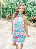 Paisley Floral Halter Dress