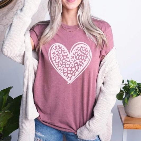 Leopard Heart Graphic Tee