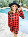 Plaid Long Sleeve Dress