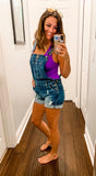 Summer Lovin Medium Wash Short Overall