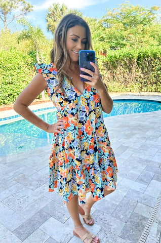 Floral Tiered Mini Dress