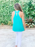 Sea Green Front Twist Halter Top