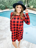 Plaid Long Sleeve Dress