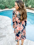 Floral Faux Wrap Dress