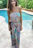 Paisley Printed Belted Jumpsuit