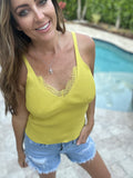 Sunshine Lace Trim Knit Cami