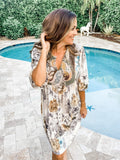 Floral Paisley Panel Boho Dress