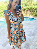 Floral Tiered Mini Dress