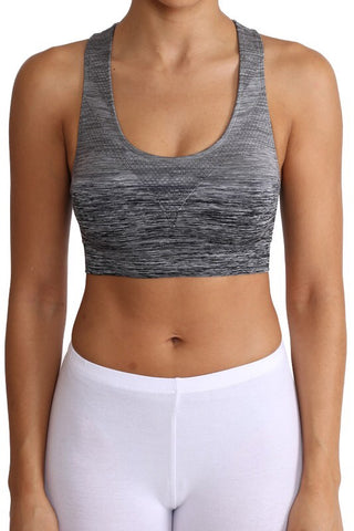 Fade Into You Sports Bra (Black & Gray)